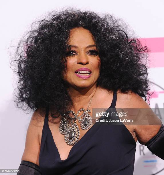 Singer Diana Ross poses in the press room at the 2017 American Music Awards at Microsoft Theater on November 19, 2017 in Los Angeles, California.