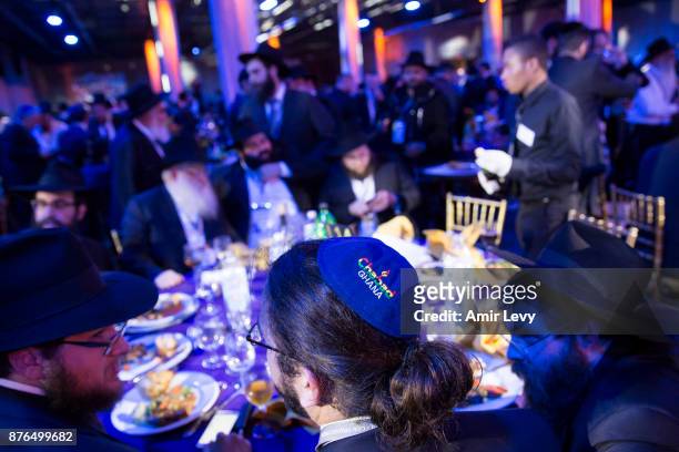 Hassidic rabbis and guests from around the world attend the Chabad-Lubavitch annual dinner on November 19, 2017 in Bayonne, New Jersey. More than...