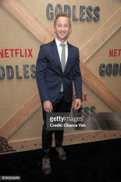 Matthew Lewis attends "Godless" New York premiere at The Metrograph on November 19, 2017 in New York City.