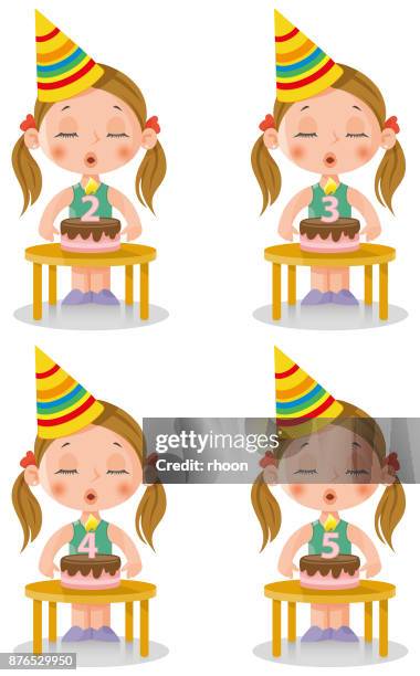 geburtstag mädchen  - meisje stock-grafiken, -clipart, -cartoons und -symbole