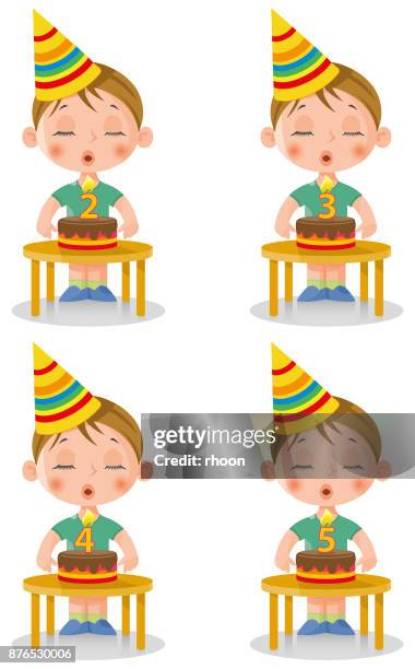 verjaardag kleine jongen - verjaardag stock illustrations