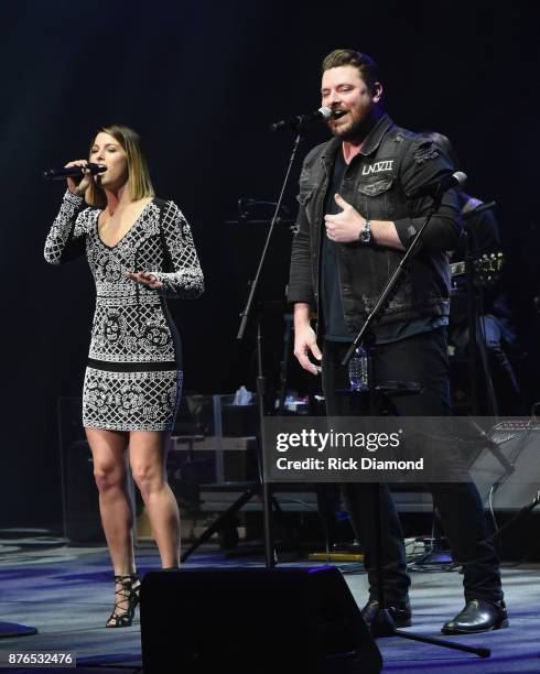 Cassadee Pope and Chris Young perform onstage during the second annual 'An Evening Of Scott Hamilton & Friends' hosted by Scott Hamilton to benefit...