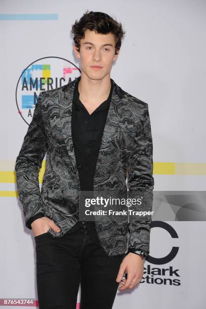 Singer Shawn Mendes attends the 2017 American Music Awards at Microsoft Theater on November 19, 2017 in Los Angeles, California.