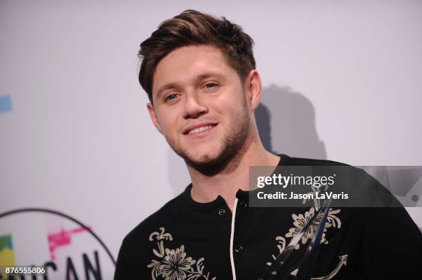 Singer Niall Horan poses in the press room at the 2017 American Music Awards at Microsoft Theater on November 19, 2017 in Los Angeles, California.