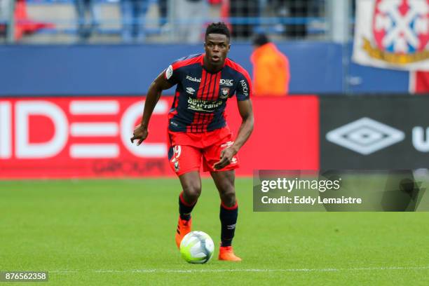 Romain Genevois of Caen during the Ligue 1 match between SM Caen and OGC Nice at Stade Michel D'Ornano on November 19, 2017 in Caen, .