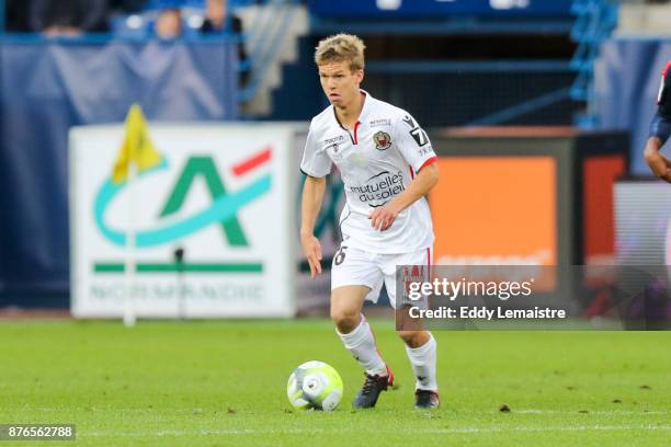 Vincent Koziello of Nice during the Ligue 1 match between SM Caen and OGC Nice at Stade Michel D'Ornano on November 19, 2017 in Caen, .