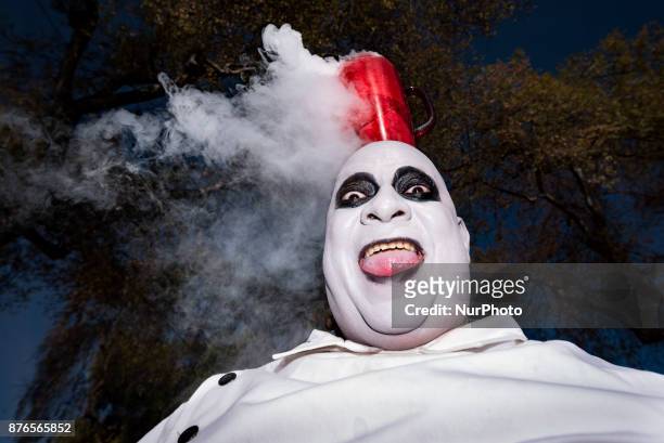 Charles Delvalle as Uncle Fester poses for the picture during the Doo Dah Parade in Pasadena, California on November 19, 2017. The eccentric parade...
