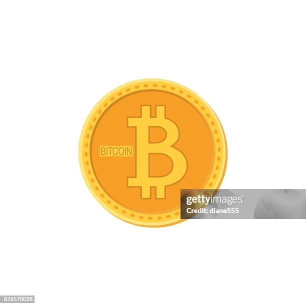 Coin Block Vector Bitcoin Blockchain Cryptocurrency Flat Design Coin High-Res Vector ...