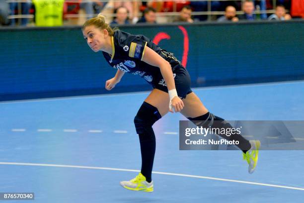 Nathalie Hagman during the EHF Woman's Champions League game between CSM Bucharest and Vistal Gdynia at Dinamo Polyvalent Hall in Bucharest, Romania,...