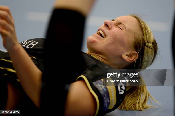 Bucharest's Isabelle Gullden during the EHF Woman's Champions League game between CSM Bucharest and Vistal Gdynia at Dinamo Polyvalent Hall in...