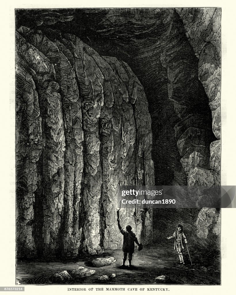 Cueva gigantesca, Kentucky, siglo XIX