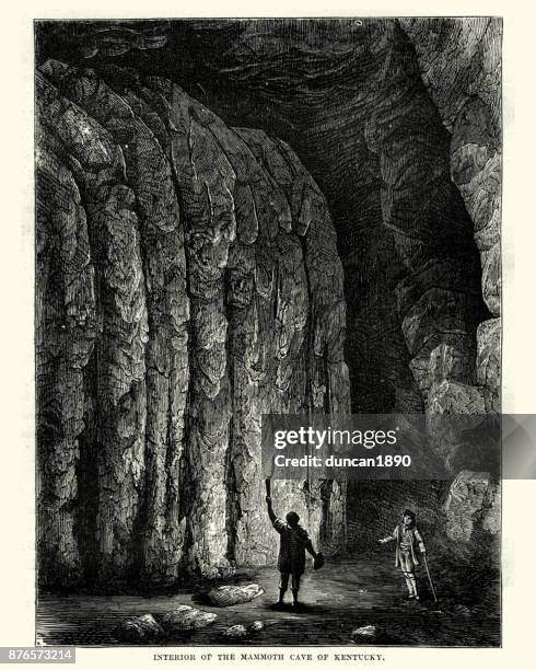 bildbanksillustrationer, clip art samt tecknat material och ikoner med mammoth cave, kentucky, 1800-talet - mammoth cave nationalpark