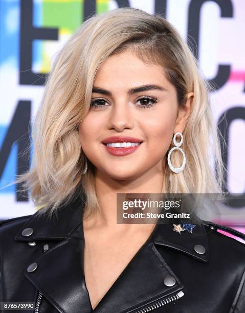 Selena Gomez arrives at the 2017 American Music Awards at Microsoft Theater on November 19, 2017 in Los Angeles, California.