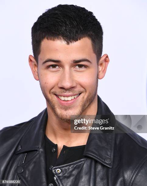 Nick Jonas arrives at the 2017 American Music Awards at Microsoft Theater on November 19, 2017 in Los Angeles, California.