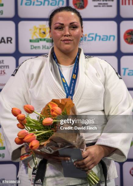 Over 78kg silver medallist, Sandra Jablonskyte of Lithuania during The Hague Grand Prix, day 3, at the Sportcampus Zuiderpark on November 19, 2017 in...