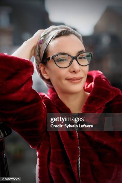 Actress Loubna Abidar is photographed for Self Assignment on October, 2017 in Namur, France.