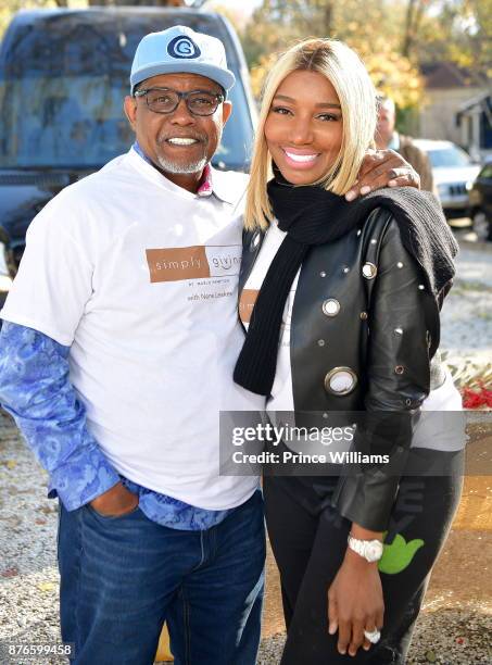 Gregg Leakes and Nene Leakes attend Thanksgiving Meal Giveaway with Nene and Marlo at Gio's on November 19, 2017 in Atlanta, Georgia.