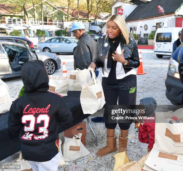 Nene Leakes attends Thanksgiving Meal Giveaway with Nene and Marlo at Gio's on November 19, 2017 in Atlanta, Georgia.