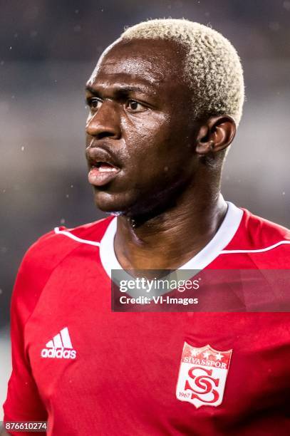 Arouna Kone of Demir Grup Sivasspor during the Turkish Spor Toto Super Lig football match between Fenerbahce and Demir Grup Sivasspor on November 19,...