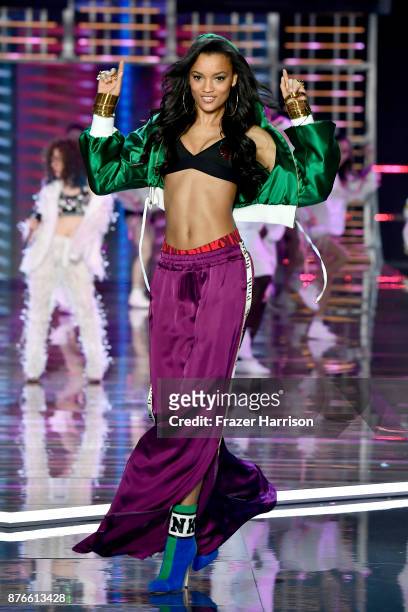 Model Lameka Fox walks the runway during the 2017 Victoria's Secret Fashion Show In Shanghai at Mercedes-Benz Arena on November 20, 2017 in Shanghai,...