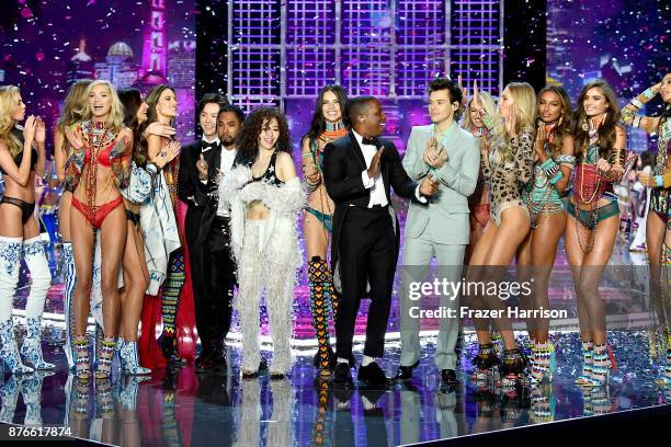 Models Stella Maxwell, Elsa Hosk, Lily Aldridge, Alessandra Ambrosio, musician Li Yundi, singers Miguel, Jane Zhang, model Adriana Lima, singers...