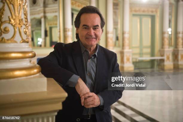 Tenor Josep Bros possing for a portrait before the press conference for the celebration of his 25th debut aniversary at Gran Teatre del Liceu on...