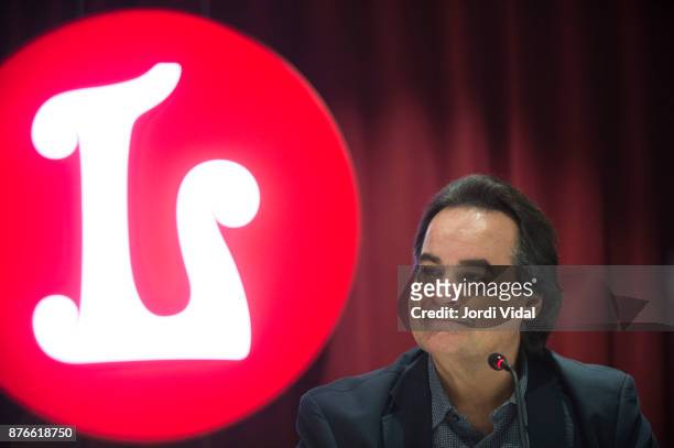 Tenor Josep Bros attends the press conference for the celebration of his 25th debut aniversary at Gran Teatre del Liceu on November 20, 2017 in...