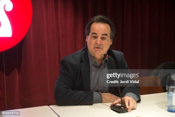 Tenor Josep Bros attends the press conference for the celebration of his 25th debut aniversary at Gran Teatre del Liceu on November 20, 2017 in...