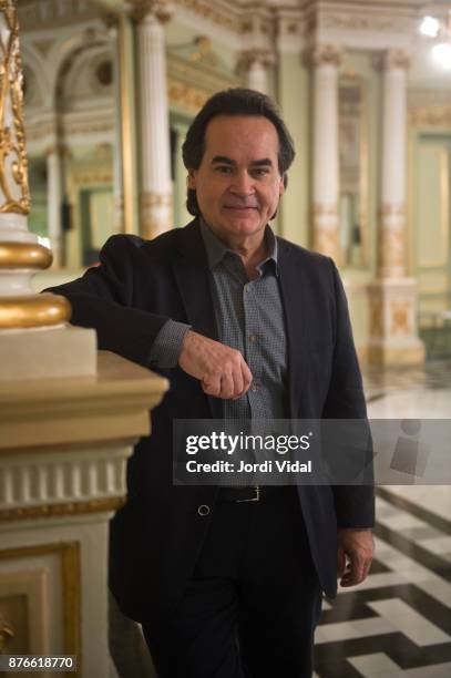 Tenor Josep Bros possing for a portrait before the press conference for the celebration of his 25th debut aniversary at Gran Teatre del Liceu on...