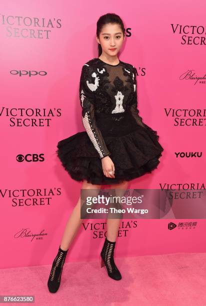 Actress Traey Miley attends the 2017 Victoria's Secret Fashion Show In Shanghai Pink Carpet Arrivals at Mercedes-Benz Arena on November 20, 2017 in...