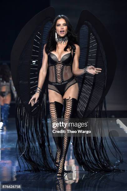 Model Adriana Lima walks the runway during the 2017 Victoria's Secret Fashion Show In Shanghai at Mercedes-Benz Arena on November 20, 2017 in...