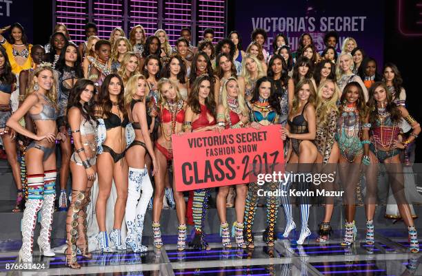 Victoria's Secret models Adriana Lima, Alessandra Ambrosio, Candice Swanepoel, Elsa Hosk, Jasmine Tookes, Josephine Skriver, Lais Ribeiro, Lily...