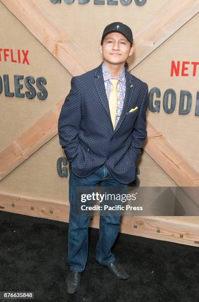 Samuel Marty attends Netflix Godless premiere at Metrograph.