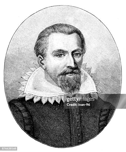 johannes kepler - 18th century scientist stock illustrations