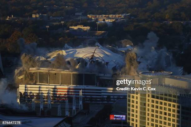 View of the Georgia Dome implosion on November 20, 2017 in Atlanta, Georgia.