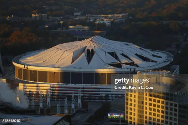 View of the Georgia Dome implosion on November 20, 2017 in Atlanta, Georgia.