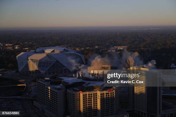 View of the Georgia Dome implosion on November 20, 2017 in Atlanta, Georgia.