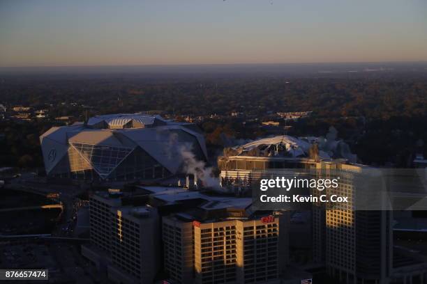 View of the Georgia Dome implosion on November 20, 2017 in Atlanta, Georgia.