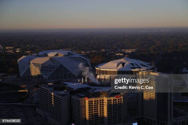 View of the Georgia Dome implosion on November 20, 2017 in Atlanta, Georgia.