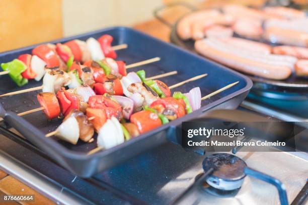grilled skewer - madrid tapas stock pictures, royalty-free photos & images