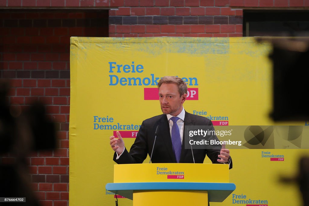 Free Democratic Party Leader Christian Lindner Holds News Conference Following Collapse Of German Coalition Talks