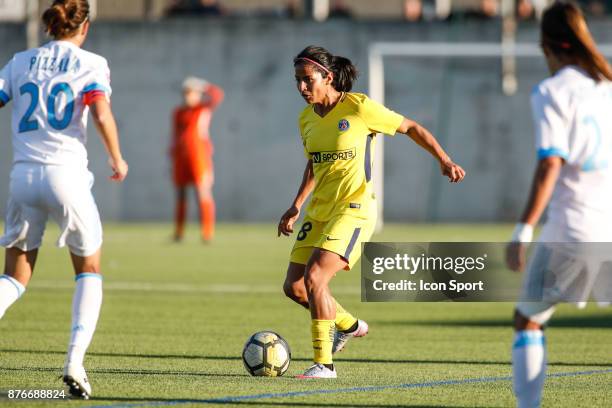 Erika Cristiano Dos Santos of Paris during the women's Division 1 match between Marseille and Paris Saint Germain on November 18, 2017 in Marseille,...