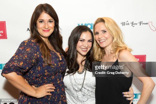 Angelique Cabral, Guest, and Sally Pressman attend With Love From Florida: A Night Of One Act Plays Benefiting Hurricane Relief Efforts Through Team...