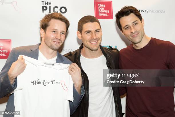 Tyler Ritter, Robbie Silverman and Ryan Caltagrione attend With Love From California: A Night Of One Act Plays Benefiting Hurricane Relief Efforts...