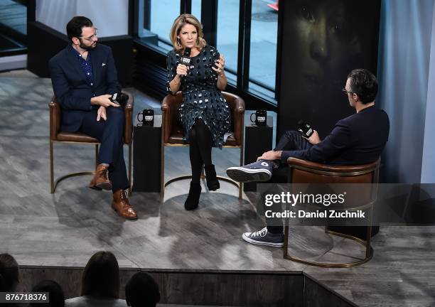 Arian Moayed and Kelli O'Hara attend the Build Series to discuss 'The Accidental Wolf' at Build Studio on November 20, 2017 in New York City.