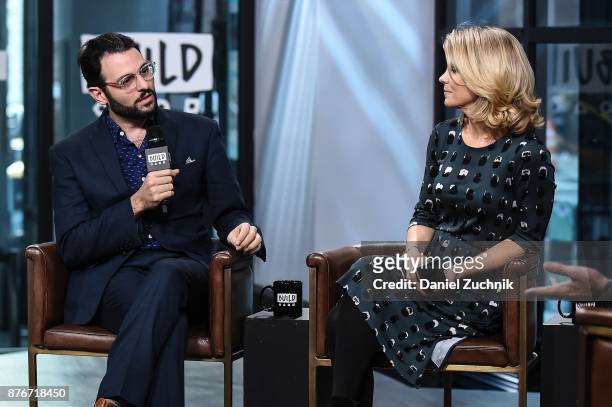 Arian Moayed and Kelli O'Hara attend the Build Series to discuss 'The Accidental Wolf' at Build Studio on November 20, 2017 in New York City.