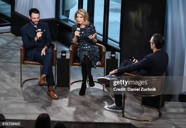 Arian Moayed and Kelli O'Hara attend the Build Series to discuss 'The Accidental Wolf' at Build Studio on November 20, 2017 in New York City.