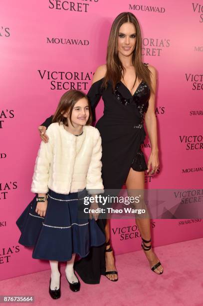 Anja Louise Ambrosio Mazur and Alessandra Ambrosio attend the 2017 Victoria's Secret Fashion Show In Shanghai After Party at Mercedes-Benz Arena on...