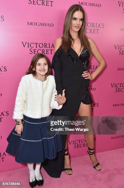 Anja Louise Ambrosio Mazur and Alessandra Ambrosio attend the 2017 Victoria's Secret Fashion Show In Shanghai After Party at Mercedes-Benz Arena on...