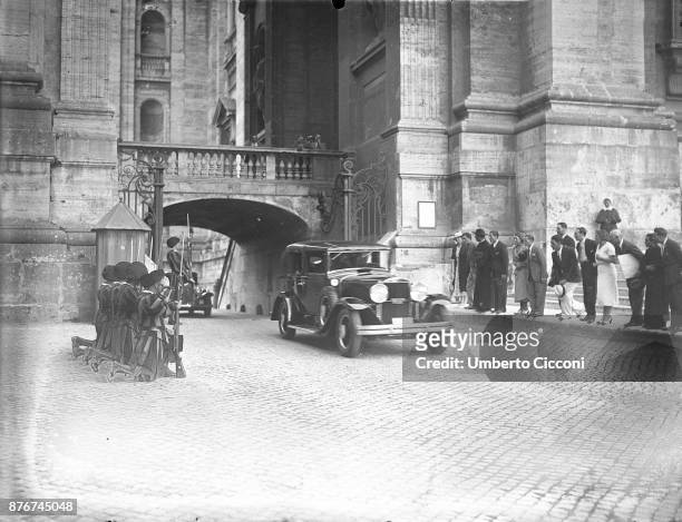 Pope Pius XI leaving Vatican City, 1937.